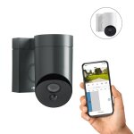 Somfy 1875320 - outdoor camera grise + stickers alarme - camra de surveillance extrieure wifi - - 1080p ...