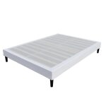 Sommier 120x190 cm tapissier dhoussable housse lavable blanc + pieds en 20 cm 2 x 13 lattes - opale ...