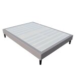 Sommier 180x200 cm tapissier d�houssable housse lavable gris + pieds en 20 cm 2 x 13 lattes - opale - ...