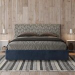 Sommier arla 160x190 et conteneur norris 20 era 09 - arla - lit double avec tissu winer - bleu - 160 ...