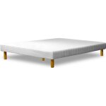 Sommier tapissier 160x200 cm avec tissu doubl� de mousse lattes flexibles et r�sistantes robuste et confortabl ...