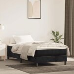 Sommier - dilwe - 90x190 cm - velours noir - 1 pla cadre de lit � ressorts noir 90x190 cm velours 55881 ...
