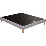Sommier  lattes 140 x 190 simmons - 4 pieds bois - caisse en bois massif - lattes fixes en bois 98 mm ...