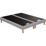 Sommier  lattes 90 x 190 simmons - 4 pieds bois - caisse en bois massif - lattes fixes en bois 98 mm ...
