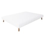 Sommier à lattes avec pieds alica tapissier en bois massif coloris blanc - largeur 160 x longueur 200 ... Sommier à lattes avec pieds alica tapissier en bois massif coloris blanc - largeur 160 x longueur 200 ...