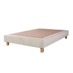 Sommier à lattes avec pieds joly tapissier en bois massif coloris beige - largeur 140 x longueur 190 ... Sommier à lattes avec pieds joly tapissier en bois massif coloris beige - largeur 140 x longueur 190 ...