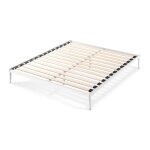 Sommier m�tallique 140x190 style industriel noir - cadre � lattes larges - design style urbain