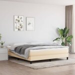 Sommier  ressorts - akozon - 160x200 cm - tissu crme - 2 places - montage facile