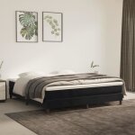 Sommier  ressorts - akozon - 160x200 cm - velours noir - 2 places - pieds inclus