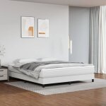 Sommier à ressorts - akozon - 180x200 cm - similicuir blanc - 2 places - pieds inclus Sommier à ressorts - akozon - 180x200 cm - similicuir blanc - 2 places - pieds inclus