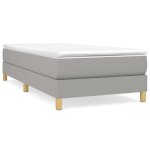 Sommier à ressorts - tissu - gris clair - 90x200 cm - 1 place - pieds inclus Sommier à ressorts - tissu - gris clair - 90x200 cm - 1 place - pieds inclus