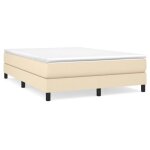 Sommier  ressorts - ashata - 140x190 cm - tissu crme - 2 places - montage facile