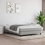 Sommier tapissier - akozon - 140x190 cm - gris cla cadre de lit � ressorts gris clair 140x190 cm tissu ...