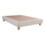 Empire - sommier tapissier 140x190 beige pieds bois massif Empire - sommier tapissier 140x190 beige pieds bois massif