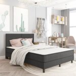 Sommier tapissier - ashata - 180 x 200 cm - tissu 100% polyester - gris - design lgant
