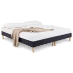 Sommier tapissier rennes 180 x 200 cm structure en bois et revtement en tissu noir cadre de lit avec ...