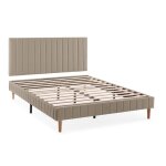 Sommier tapissier + t�te de lit eris 160x200 cm beige