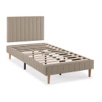 Sommier tapissier + t�te de lit eris 90x190 cm beige