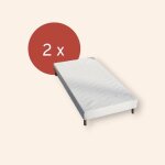 Sommier tapissier - umberto ravelli - 90x190 cm - blanc - 11 lattes en bois massif - 1 place