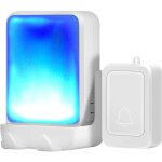 Sonnette de porte flash avec 7 couleurs de lumi�re vive et 4 volumes - sonnette sans fil de 1829 m - ...