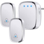 Sonnette sans fil extérieur Étanche ip44 sonnette de porte 300 mètres kit de carillon avec led flash ... Sonnette sans fil extérieur Étanche ip44 sonnette de porte 300 mètres kit de carillon avec led flash ...