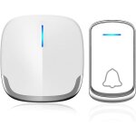 Sonnette sans fil kit de carillon �tanche 58 sonneries volume � 5 niveaux et lumi�re bleue