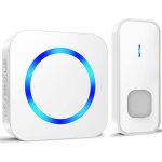 Sonnette sans fil de porte 400m �tanche kit de carillon electronique avec pile 55 m�lodies au 5 niveaux ...