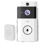 Sonnette vido intelligente sans fil audio bidirectionnel dtection de mouvement vision nocturne rechargeable ...