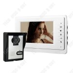 Sonnette vid�o interphone filaire - tech discount - 7 pouces - vision nocturne infrarouge - mains libres ...