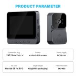 Sonnette vid�o sans fil - camera 1080p visiophone - �cran ips 4. 3 - vision grand angle 170� - ip65 - ...