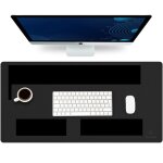 Sous - main de bureau - jedbesetzt - 40x80 cm - portable - double face - noir