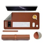 Sous - main bureau - double face en pu cuir 80x40cm imperméable sous - main avec bords cousus - marron ... Sous - main bureau - double face en pu cuir 80x40cm imperméable sous - main avec bords cousus - marron ...