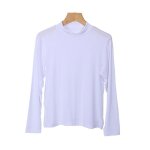 Sous vetement tee shirt femme col roul  manche longue grande taille - blanc