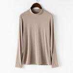 Sous vetement tee shirt femme col roul  manche longue grande taille - camel