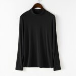 Sous vetement tee shirt femme col roul  manche longue grande taille - noir