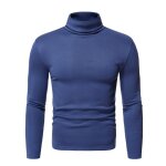 Sous - v�tement tee shirt homme col roul� manches longues - bleu fonce