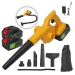 Souffleur batterie portable 550w l�ger et puissant aspirateur souffleur �lectrique sans fil 2 batteries ...