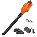 Souffleur batterie sans fil 21v 650w d�bit d?air 180cfm vitesse max 150mph 5 vitesses r�glables 2 batteries ...