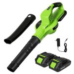 Souffleur de feuilles sans fil 3000 w avec 2 batteries 2 ah - turbo 240 km / h compatible avec makita ...