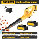 Souffleur � feuilles sans fil 3000w sans fil 21v 5 vitesses r�glables 120cfm 100mph + 2x3. 0ah batterie ...