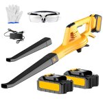 Souffleur de jardin professionnel 21v - 2x batteries 3. 0ah (120min) 100mph charge rapide 2h - puissant ...