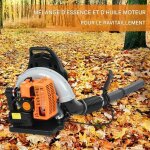 Souffleur thermique a dos 63cm3 professionnel 665cfm haute puissance pour feuilles et neige usage intensif ...