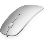 Souris bluetooth - snakiox - mini souris silencieuse - rechargeable - gris - bluetooth 4. 0