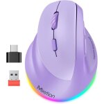 Souris ergonomique verticale sans fil pour gaucher 24g et bluetooth 2400 dpi violet Souris ergonomique verticale sans fil pour gaucher 24g et bluetooth 2400 dpi violet