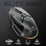 Souris gamer rgb - spirit of gamer - elite m60 dark - 20000 dpi - 9 touches programmables - filaire