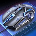 Souris gaming design ergonomique gris 7 couleurs rgb 4 niveaux dpi 6 boutons filaire