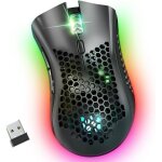 Souris sans fil souris gamer sans fil usb avec coque en nid d?abeille souris gaming avec 6 boutons programms ...