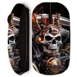 Souris sans fil - harley davidson - tte de mort - ergonomique - mcanique - noir