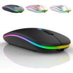 Souris sans fil led rechargeable et silencieuse avec récepteur usb et type - c idéale pour bureau avec ... Souris sans fil led rechargeable et silencieuse avec récepteur usb et type - c idéale pour bureau avec ...