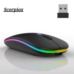 Souris sans fil noir - scorpiox - rechargeable - silencieuse - �blouissement color� - 3 niveaux de dpi ...